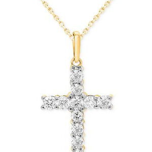 Forever Grown Diamonds Lab-Created Diamond Cross 18" Pendant Necklace (1/2 ct. …